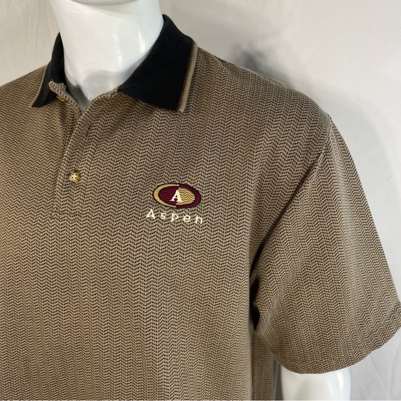 Ouray Sportswear Men’s Herringbone Aspen Logo Polo Shirt - Picture 3 of 7